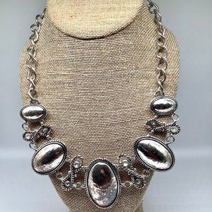 Vintage Napier Chunky Silvertone Statement Necklace!